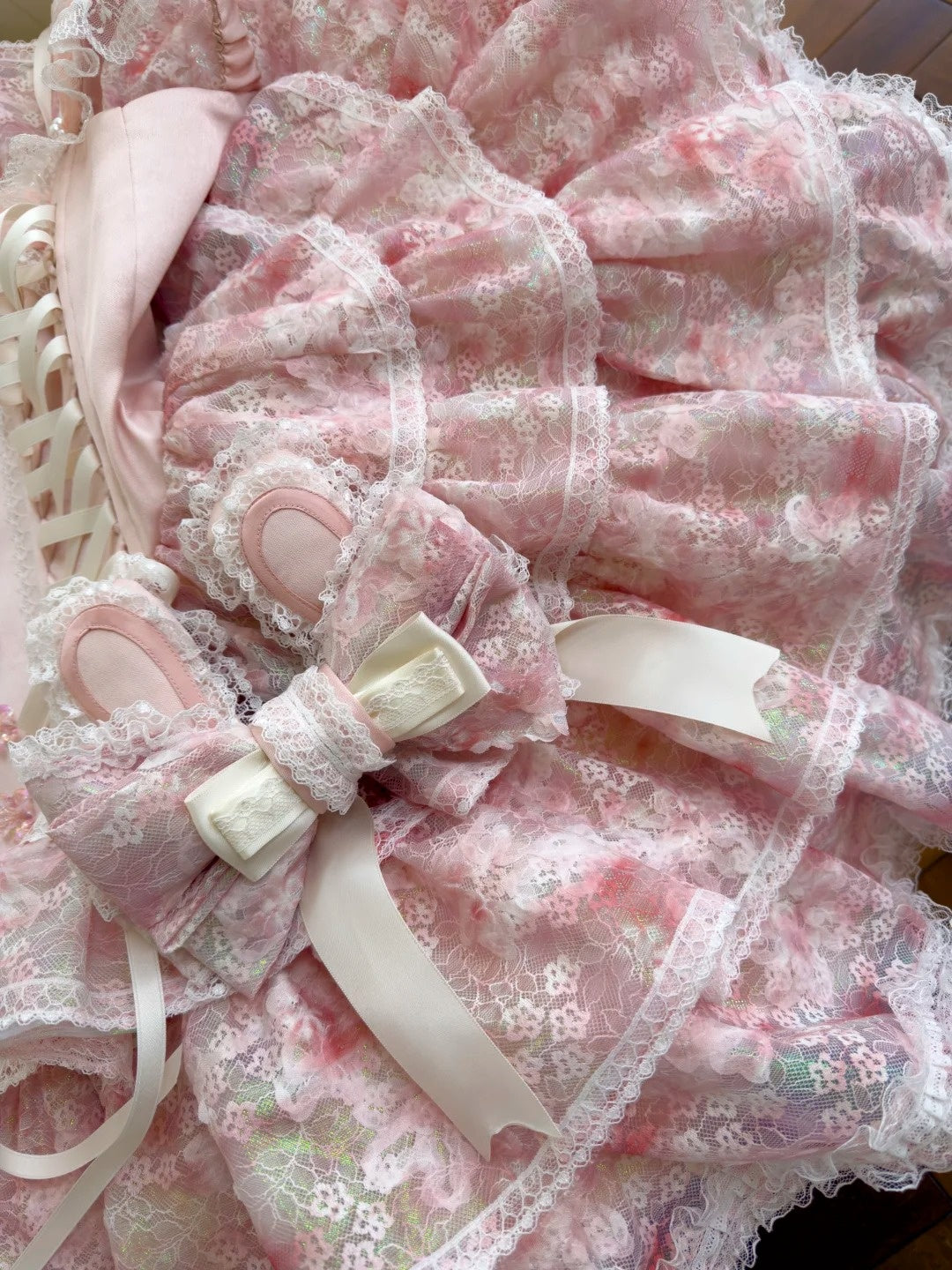 Sweet Off-the-Shoulder Pink Homecoming Dress Lace Tiered Birthday Dress GG5921