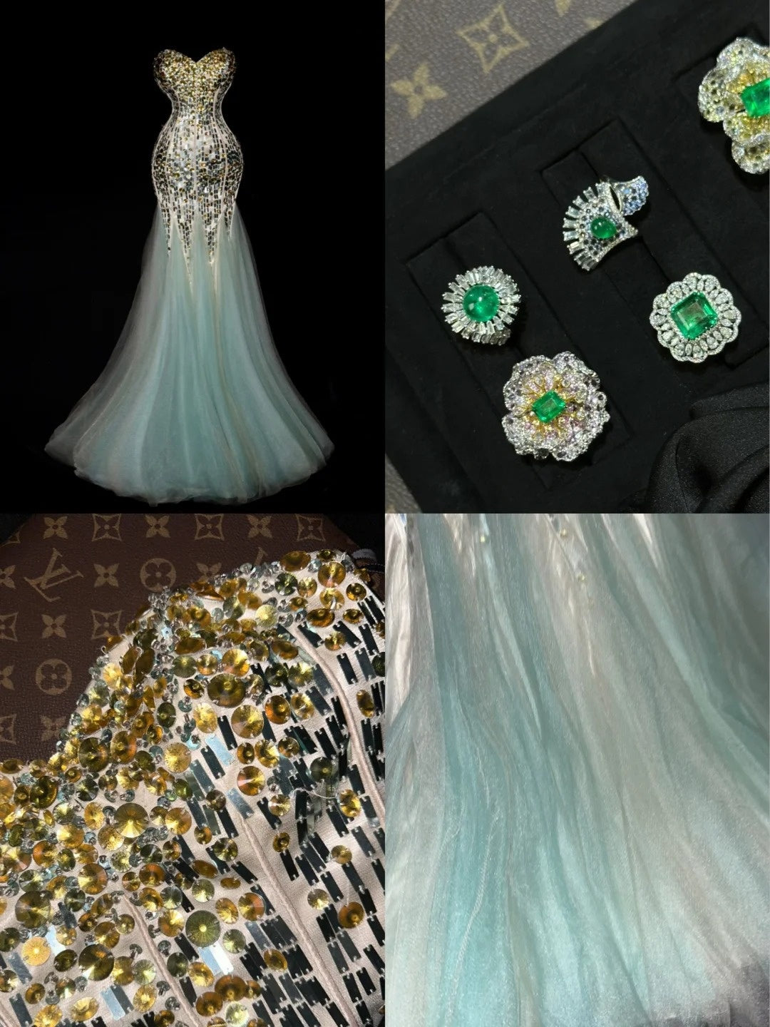 Glittering Sweetheart Neck Prom Dress Sequins Mermaid Evening Dress GG6095