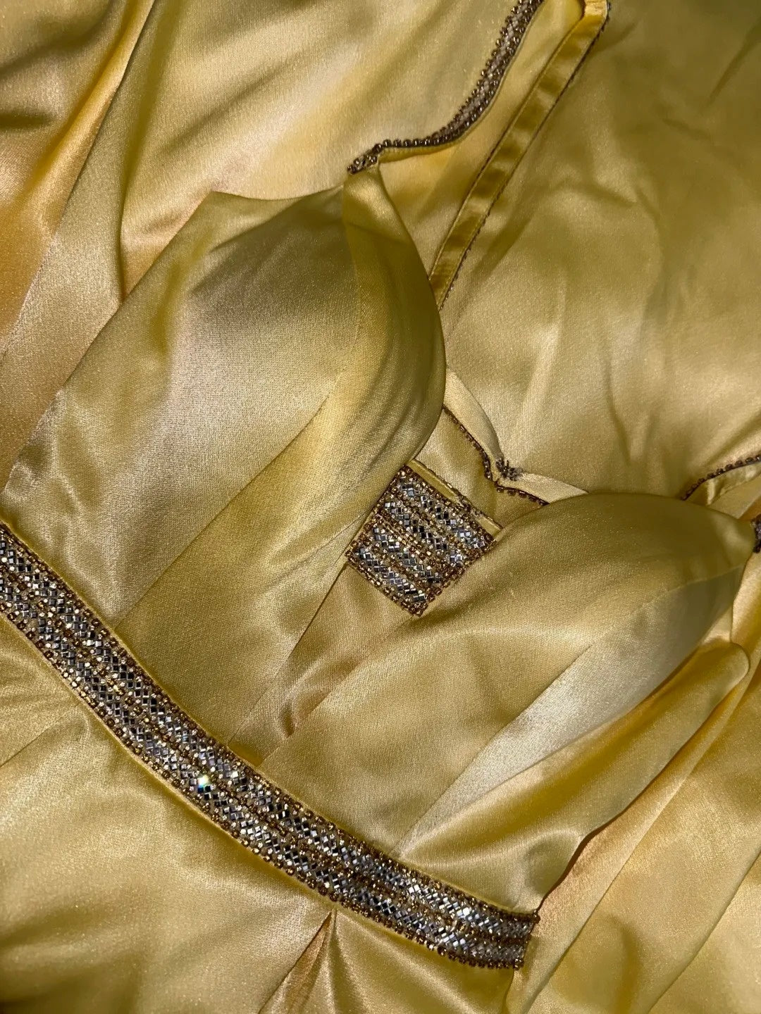 Sleek Beading Spaghetti Straps Prom Dress Long Gold A-Line Evening Dress GG6099