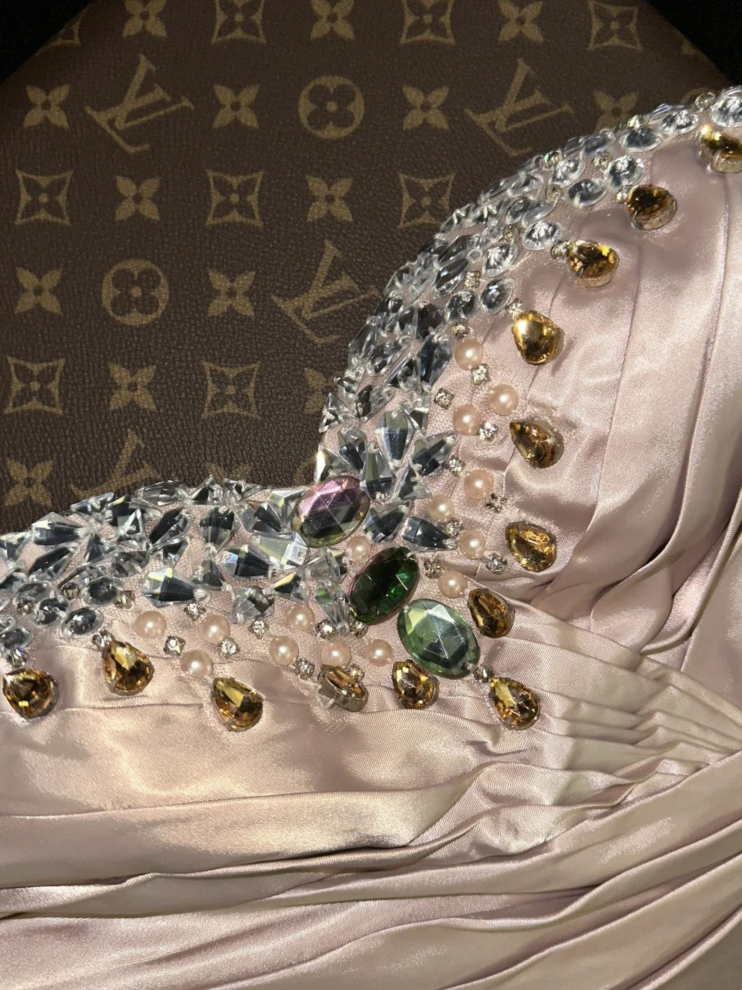 Glowing Sweetheart Neck Champagne Prom Dress Beading Crystals Mermaid Evening Dress GG6120