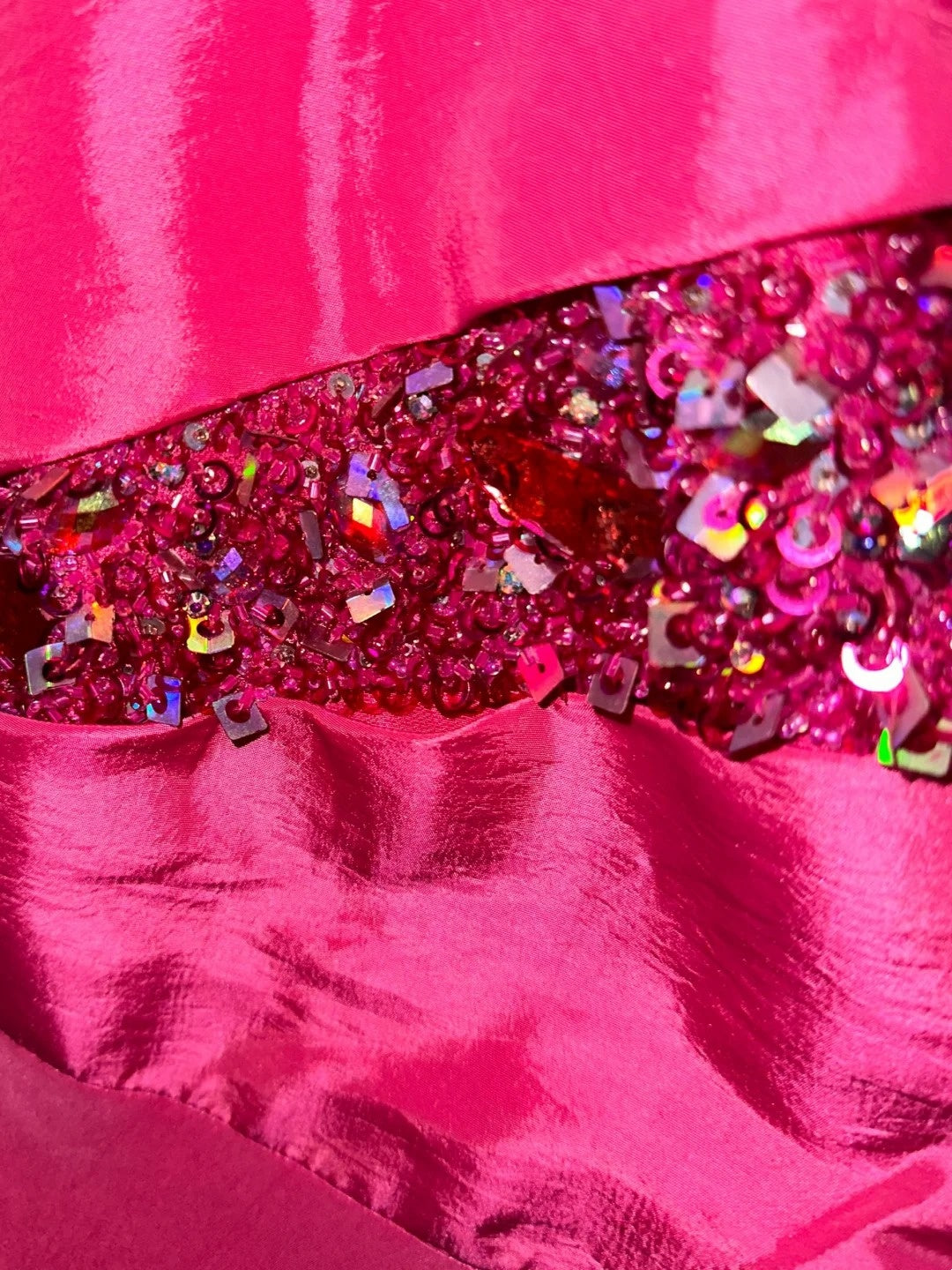 Sleek One Shoulder Pink Prom Dress Satin Sequins Mermaid Evening Dress GG6169