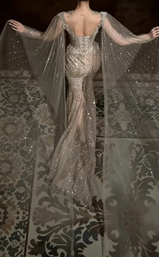 Ornate Beaded Wedding Dress Sequins Mermiad Bridal Dress GG6573