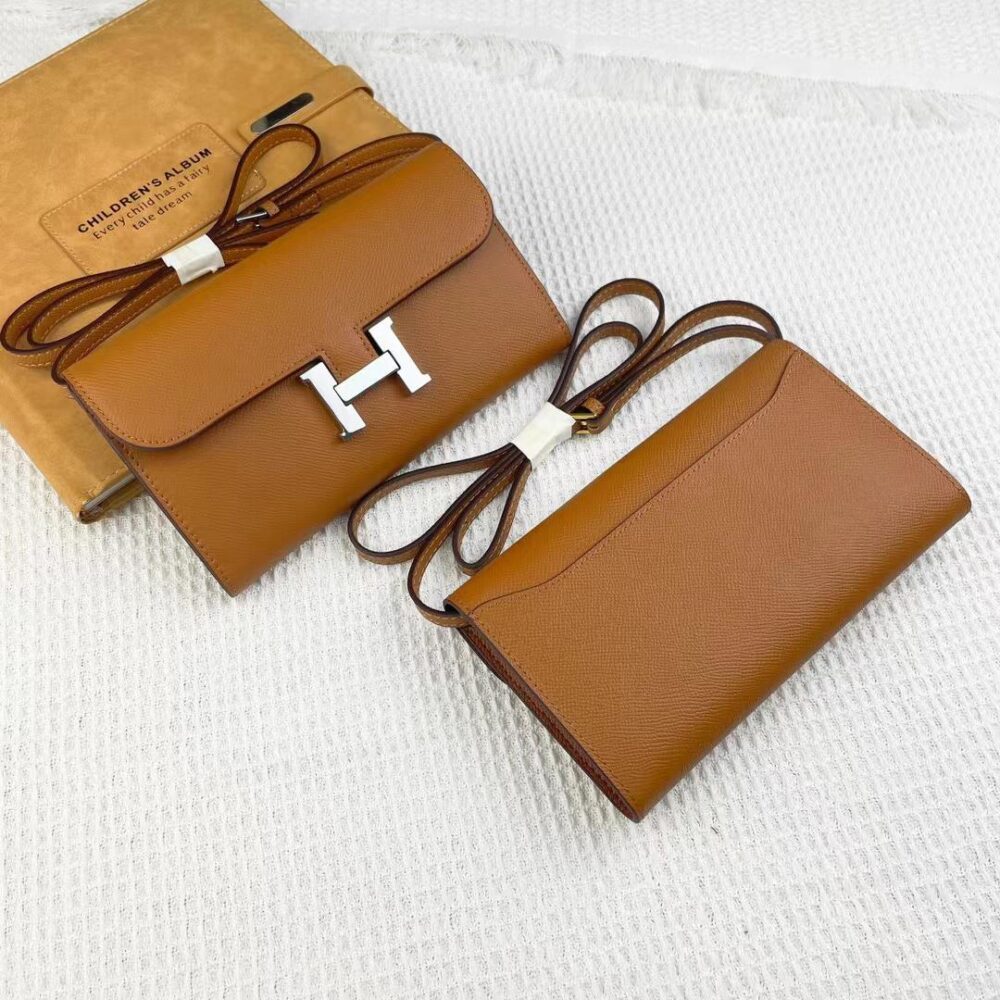 Hermes Constance Wallet To Go Gold Epsom Silver Hardware 21Cm