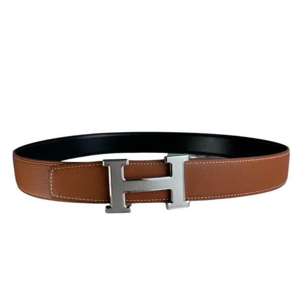 HERMES BELT TOGO SWIFT SILOUIS VUITTONER BUCKLE BROWN 38MM