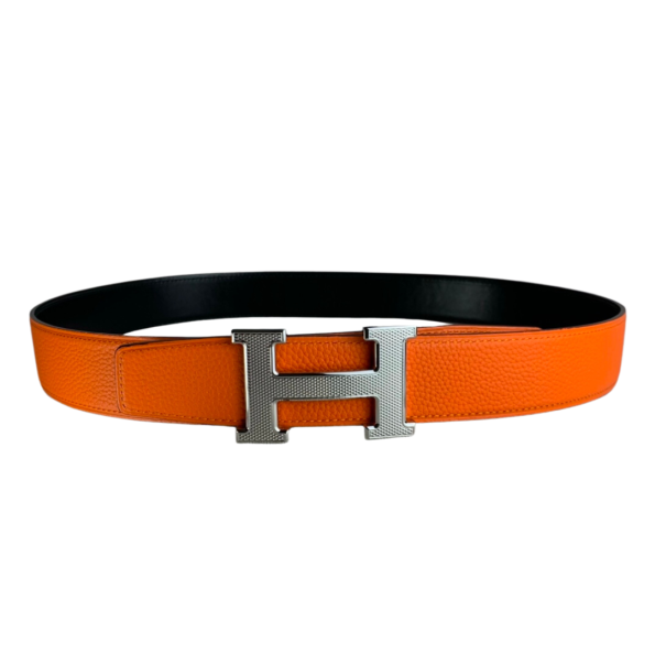 HERMES BELT TOGO SWIFT SILOUIS VUITTONER BUCKLE ORANGE 38MM