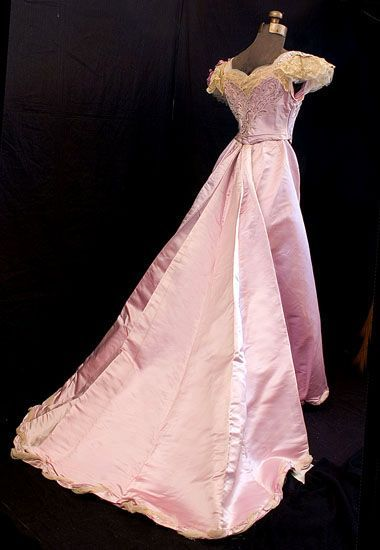 Retro Pink Lace Satin Mermaid Prom Dress Long Birthday Party Gown