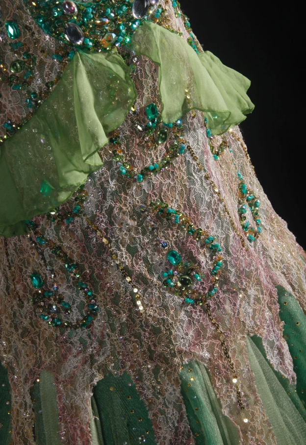 Gorgeous Spaghetti Straps Green Tulle Lace Beaded Mermaid Long Evening Dress Birthday Party Gown