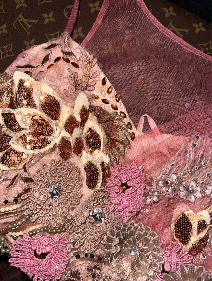 Vintage Pink Tulle Sequin Appliques Mermaid Long Party Dress Formal Birthday Prom Dresses SP1418