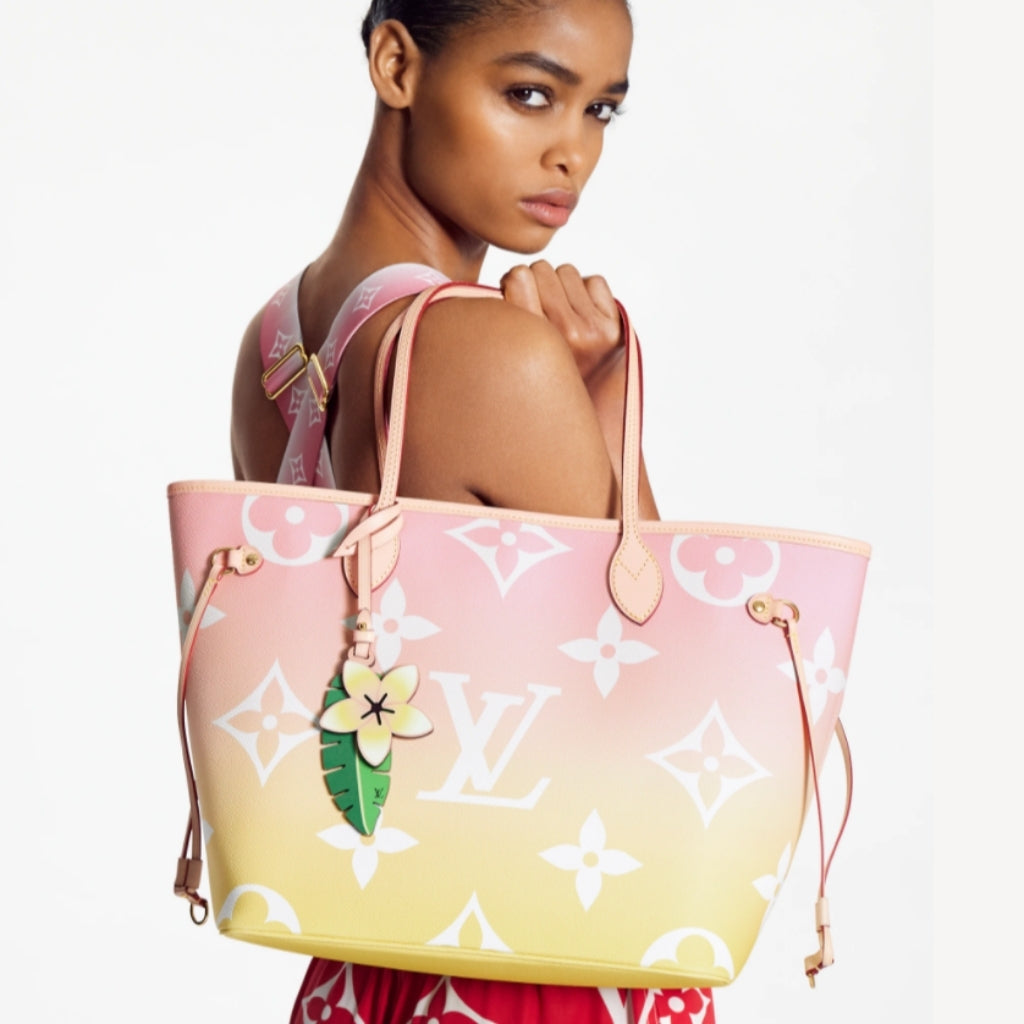 Louis Vuitton Neverfull MM By The Pool Monogram Giant Yellow Pink 31Cm M45680