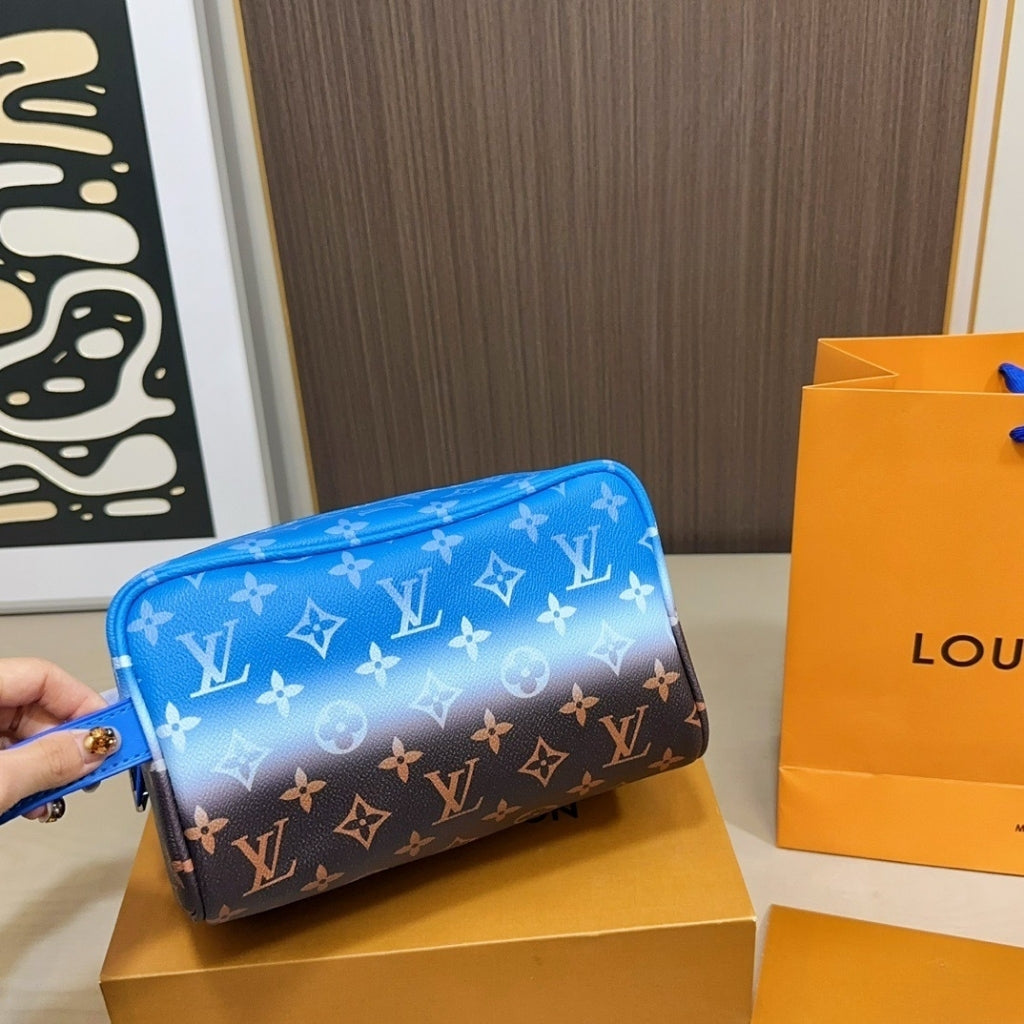 Louis Vuitton Locker Dopp Kit Monogram Pigment Blue 23cm M28228