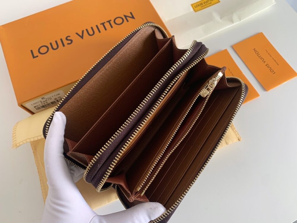 Louis Vuitton Long Double Zipper Wallet Monogram Brown 19Cm
