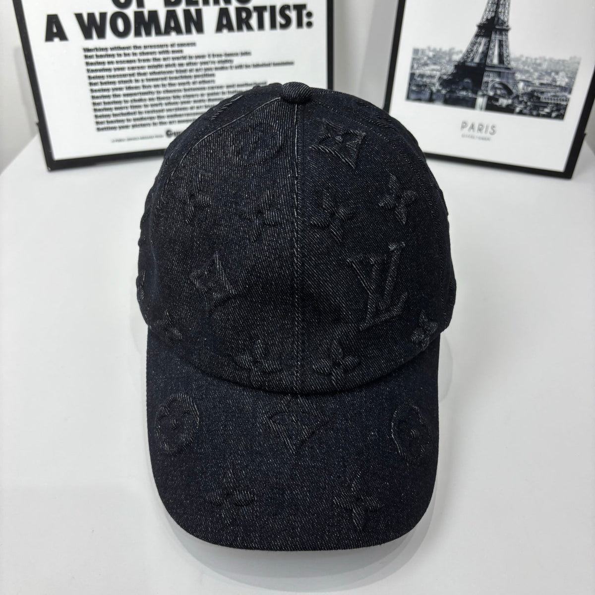 LOUIS VUITTON MONOGRAM DENIM BASEBALL CAP IN WASHED BLACK