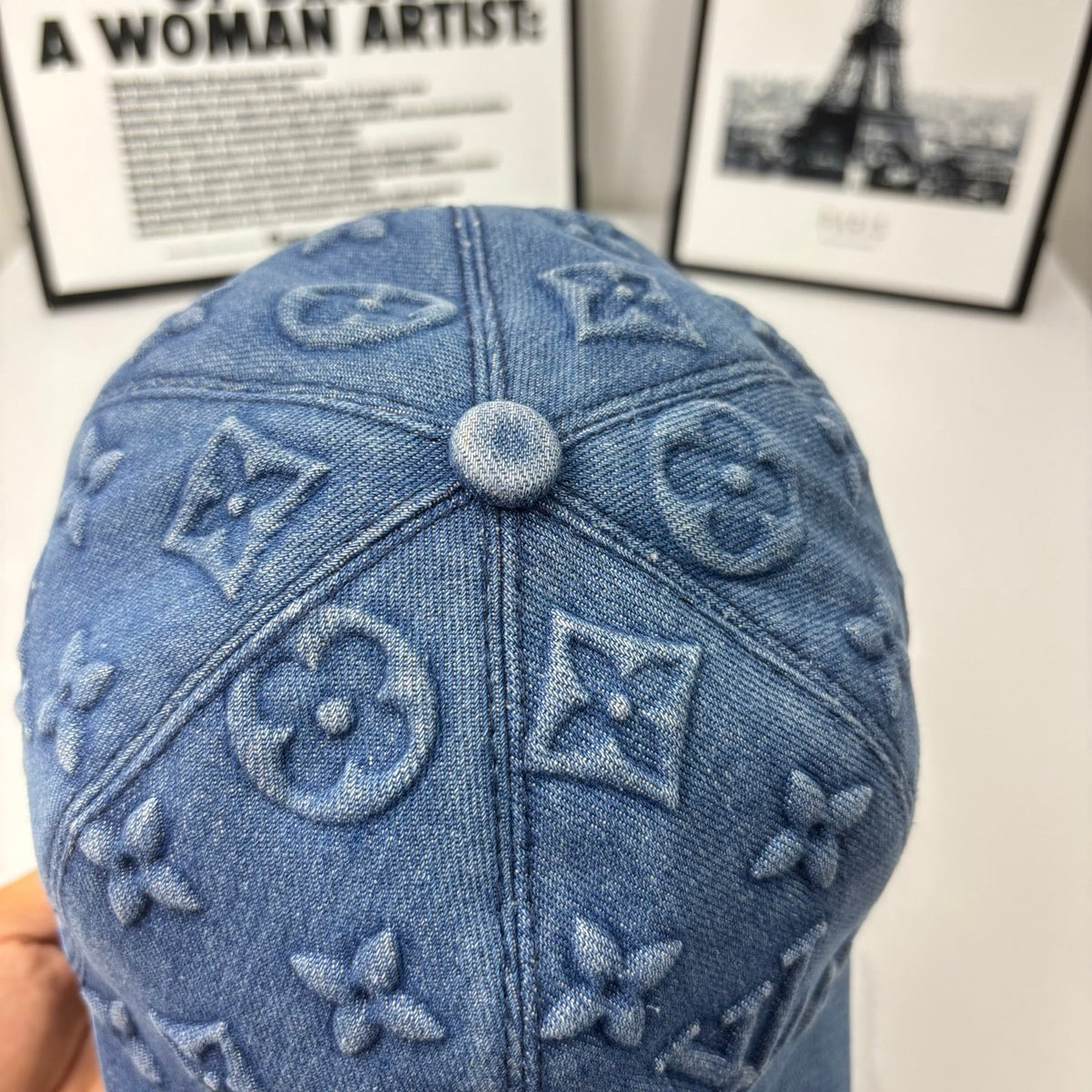 LOUIS VUITTON MONOGRAM DENIM BASEBALL CAP IN BLUE