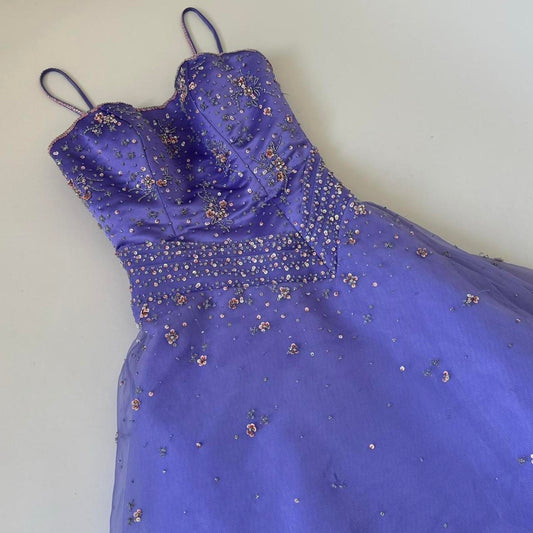 girlhomeshops--Purple Exquisite Beaded Long Tulle Prom Dress Graduation Dress gh5644