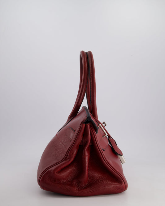 *COLLECTORS* Hermes Shoulder Birkin JPG Bag in Rouge H Clemence Leather with Palladium Hardware