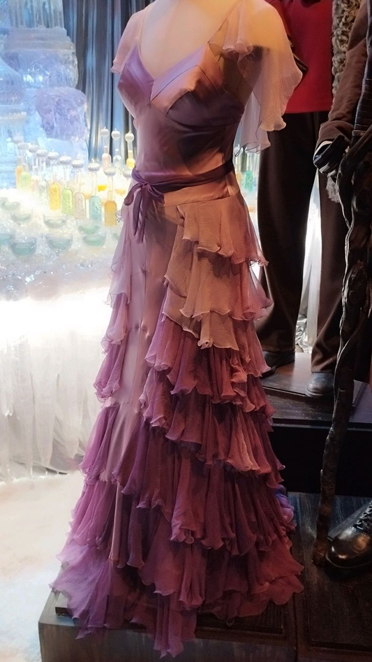 Unique Spaghetti Straps V Neck Ombre Purple Layered Chiffon Long Party Dress Birthday Evening Gowns