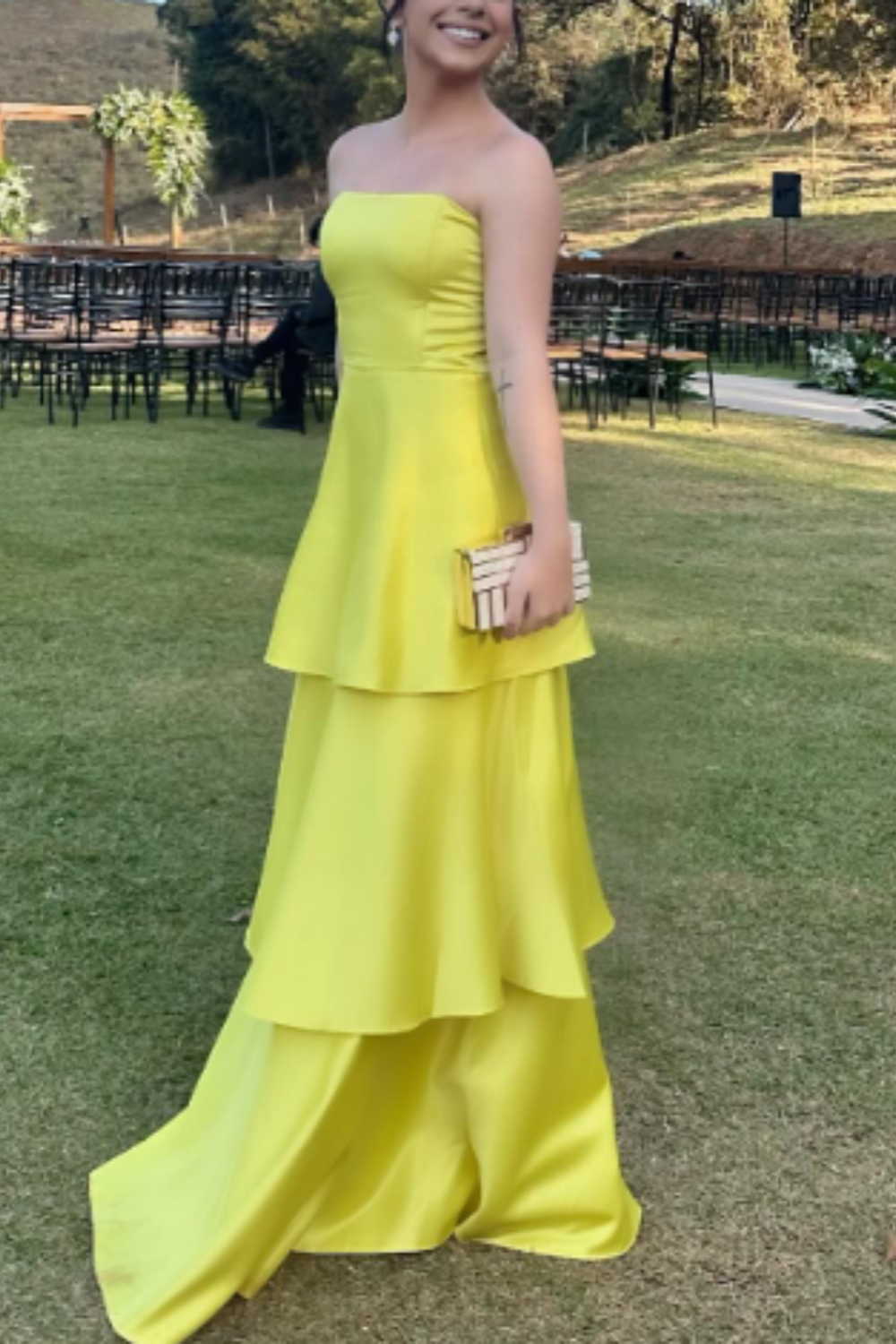 girlhomeshops-Yellow Fashion Long Satin Prom Dress Simple Graduation Dress Business Dress Formal Dress gh5863