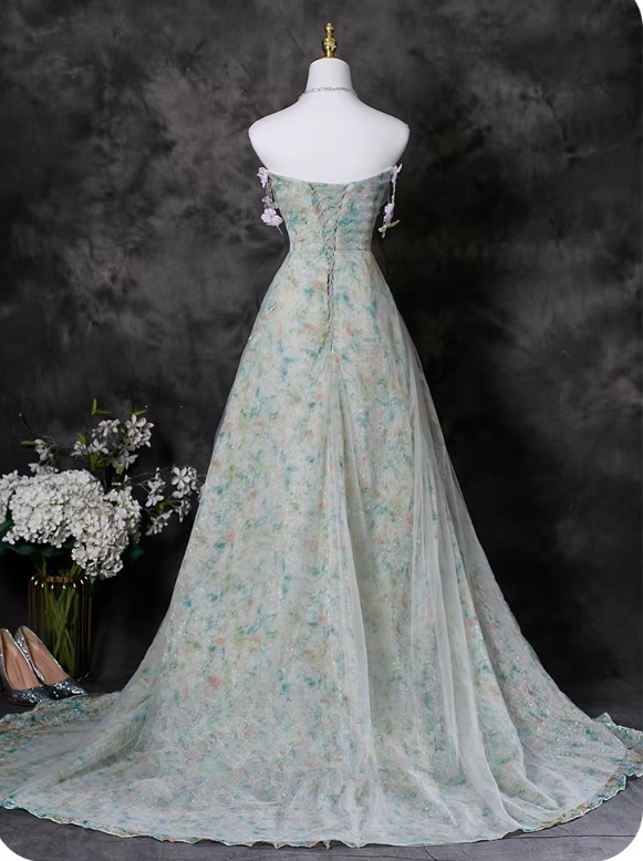 Romantic Floral Strapless 3D Flower Appliqués Sweet 15 Quinceanera Ball Gown TP5673