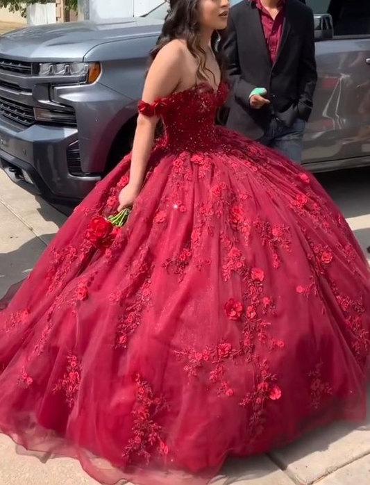 New Quinceanera Dress Off The Shoulder Ball Gown Plus Size Sweet 15 Dress