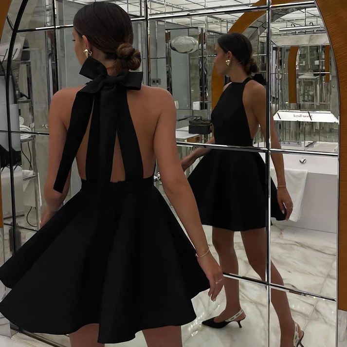 Sexy Halter Cocktail Dresses for Women Elegant Backless Short Gowns Graduation Party Birthday Dresses