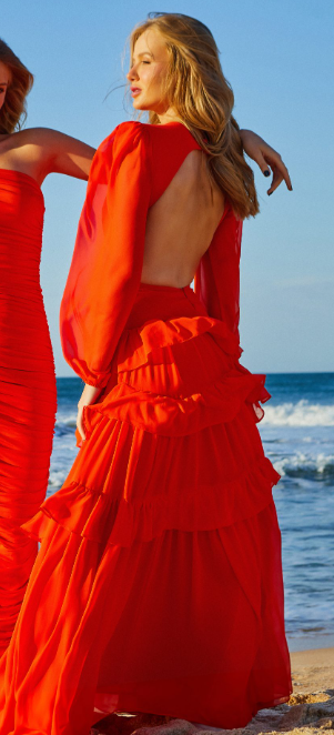 Red Custom Made Evening Gown Long Prom Dress