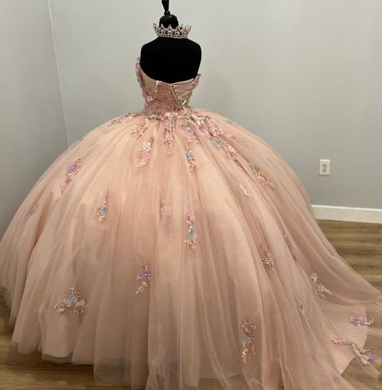 A line Off The Shoulder Tulle Prom Dress Party Dress Formal Occasion Ball Gowns