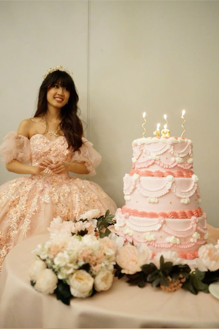 Sweet Pink Tulle Sequin Appliques Ball Gown Quinceanera Dress