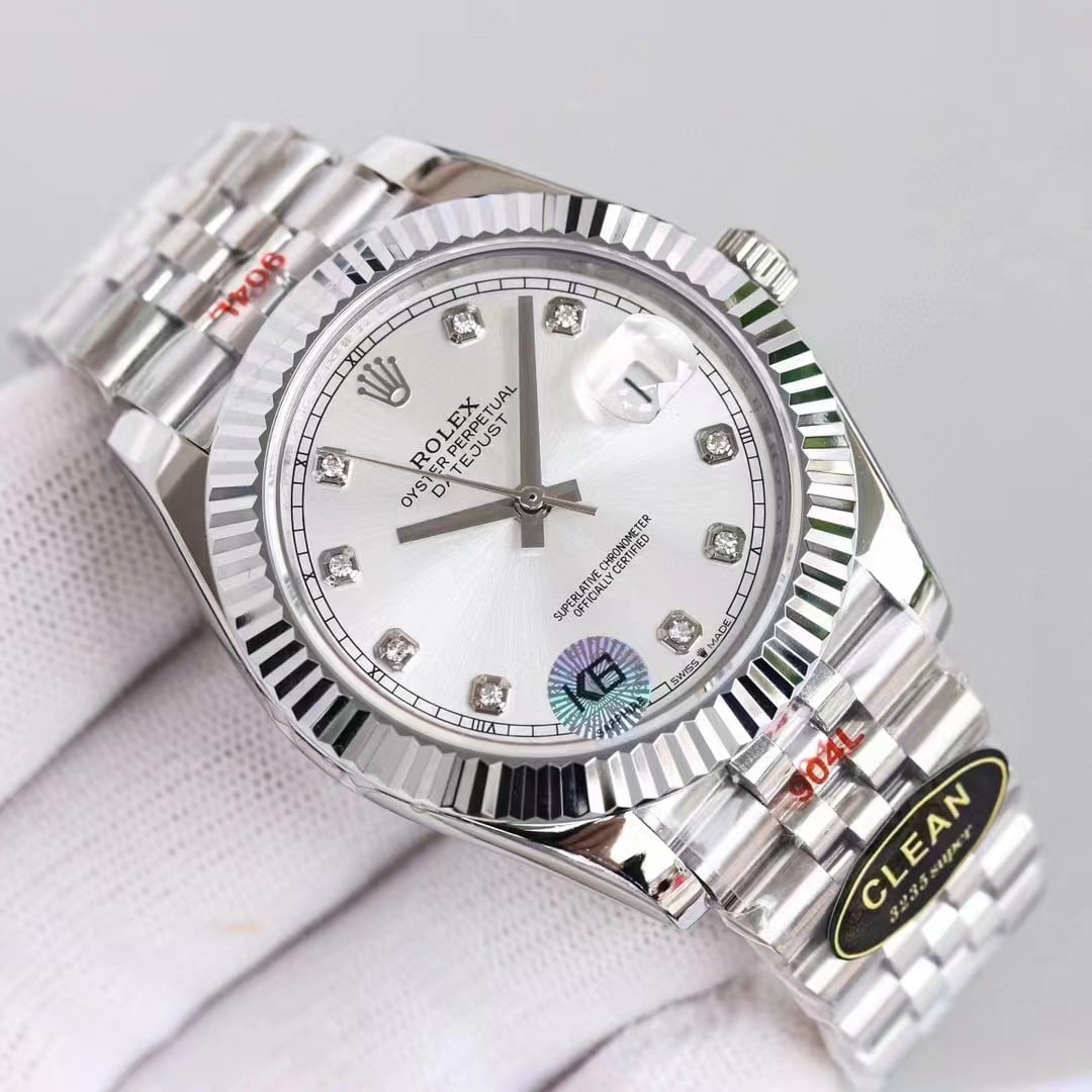 Rolex Datejust Silver Watch 41Mm