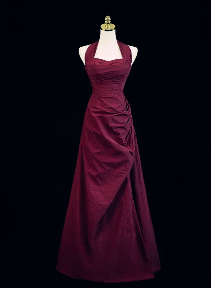 Vintage Ball Gown Halter Long Prom Dresses Evening Gowns Party Dress