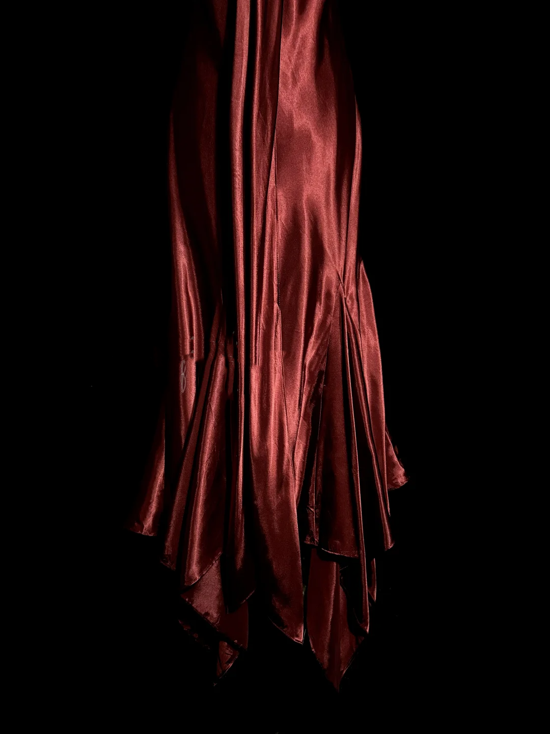 Vintage Mermaid Spaghetti Straps Satin Burgundy Prom Gown Fairy Prom Dresses