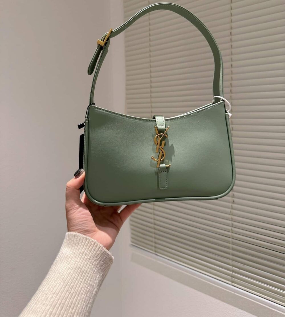 Saint Laurent Le 5 À 7 Hobo Bag In Smooth Green 25Cm