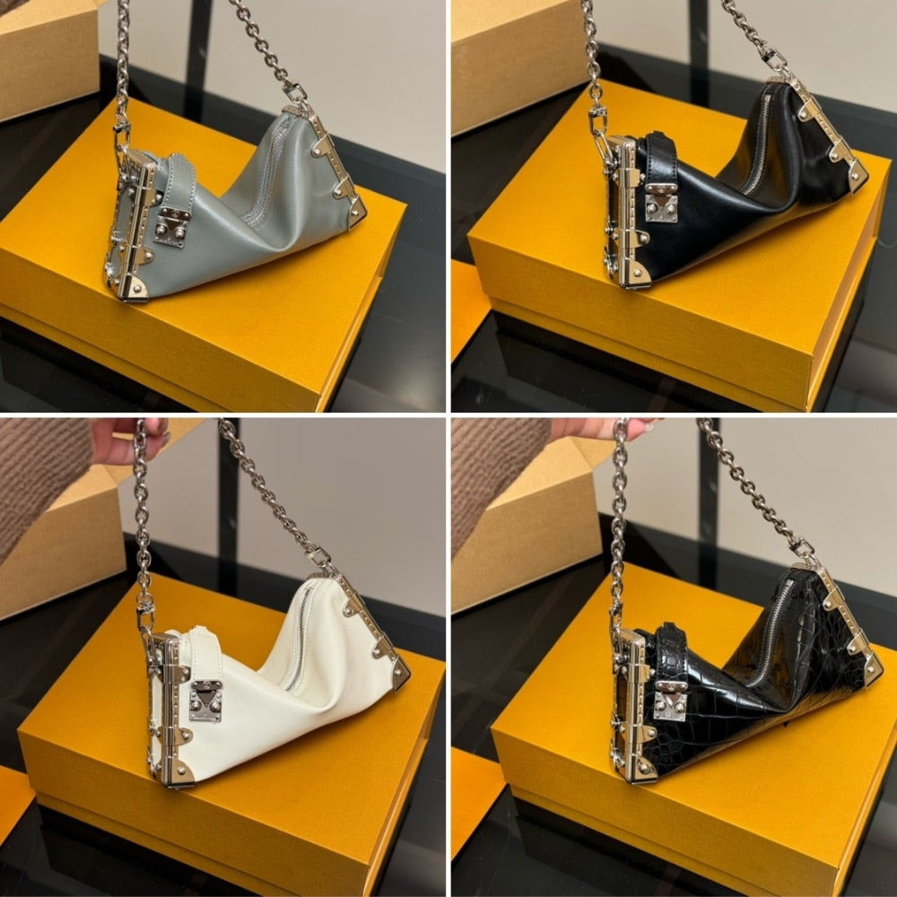 Louis Vuitton Slim Trunk Bag White 23Cm