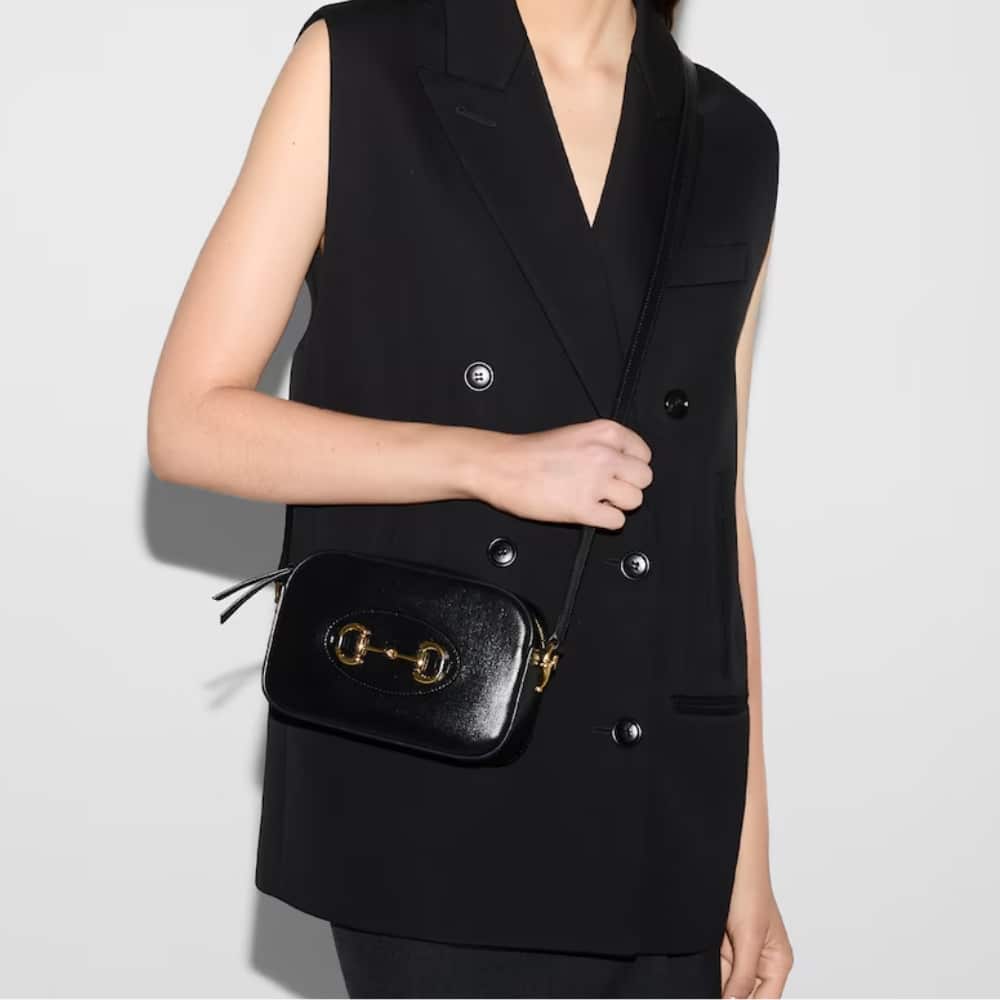 Gucci Horsebit 1955 Mini Shoulder Bag Black 18Cm 760196 1AAQD 1000