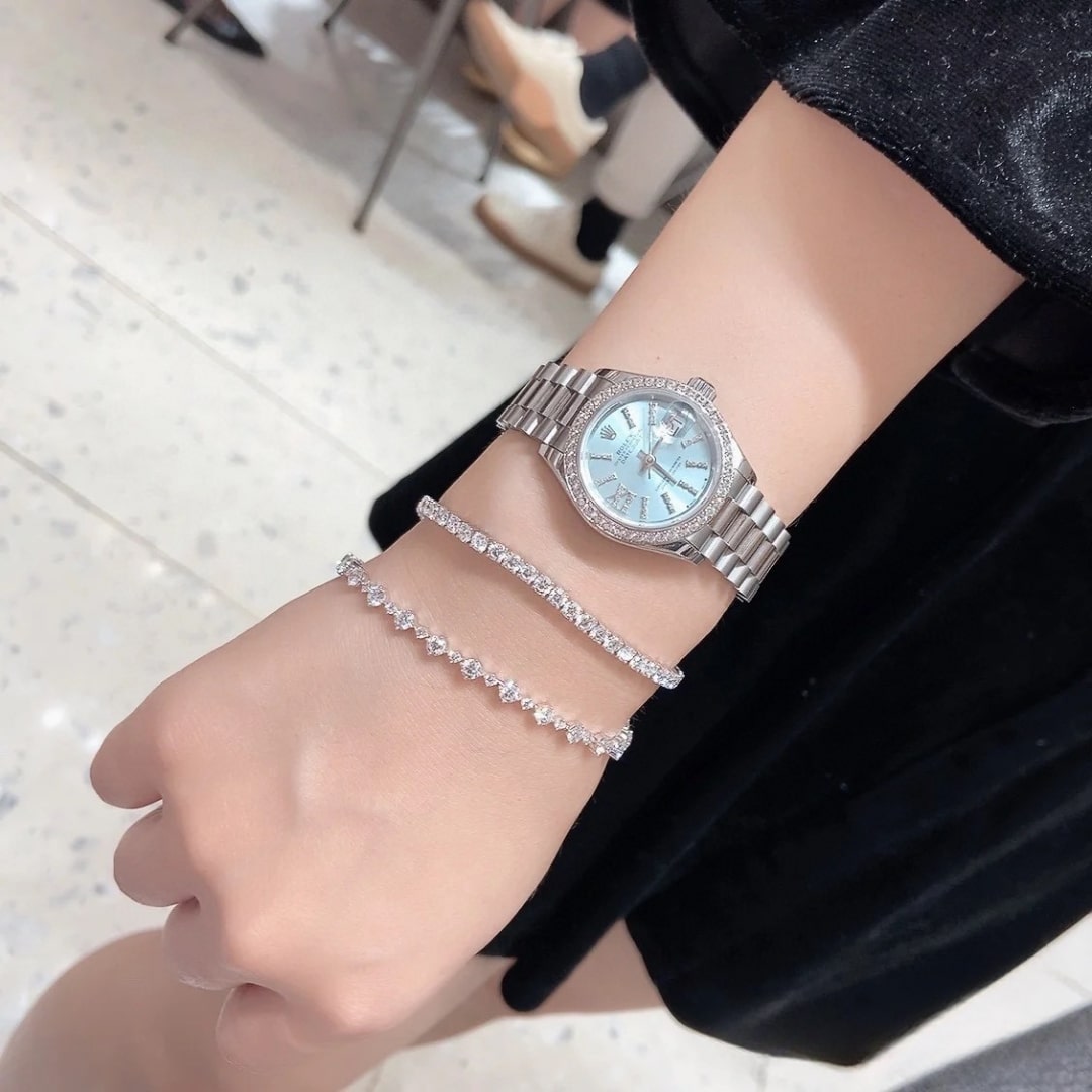 Rolex Lady Datejust 28 Ice Blue Dial Platinum Diamond 28Mm 279136Iblsrdp