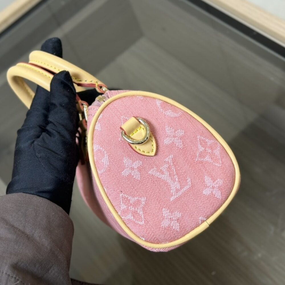 Louis Vuitton Nano Speedy Monogram Jacquard Denim Pink 20Cm M81213