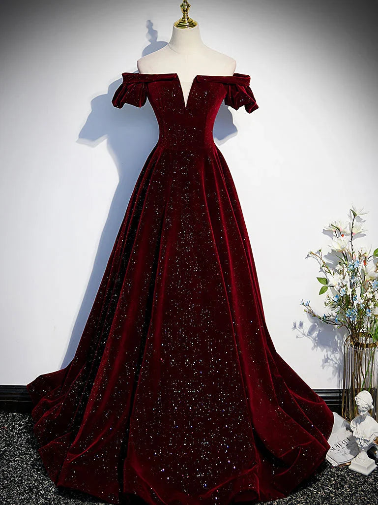 Green Off Shoulder A-line Floor Length Party Dress, Green Long Formal Dress Prom Dress TP1253
