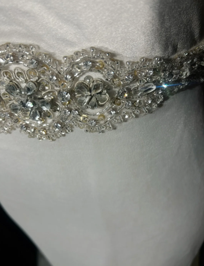 Pretty White Satin Beaded Mermaid Long Wedding Guest Dress Formal Party Dress Evening Gown