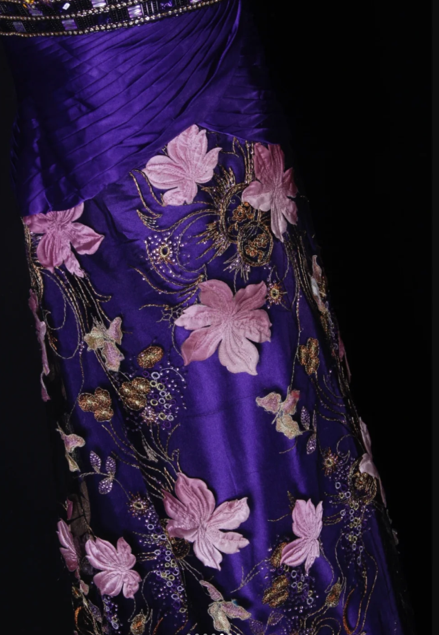 Charming Purple One Shoulder Satin Pleated Beaded Mermaid Prom Dress Evening Gown With Embroidery Appliques