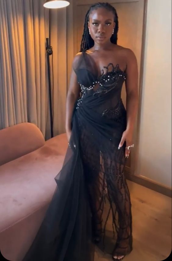 Elegant Black Long Evening Dress,Black Formal Gown Y6645