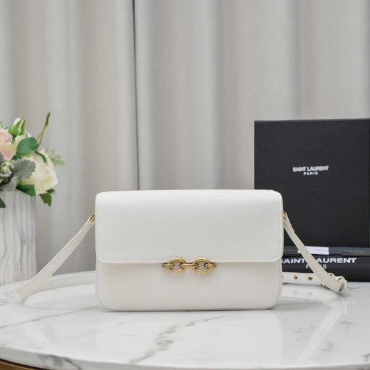 Saint Laurent Le Maillon Satchel Smooth Blanc Vintage 24Cm 6497952R20W9207