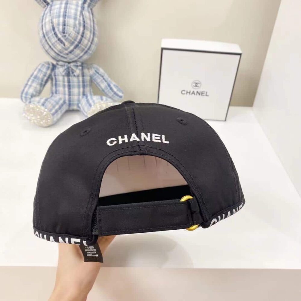 Chanel CC Cotton Baseball Cap Black