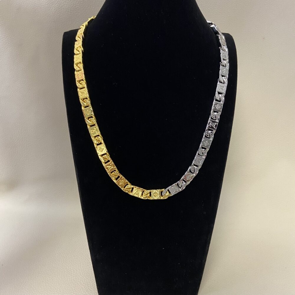 Louis Vuitton Monogram Tied Up Necklace Gold And Silver