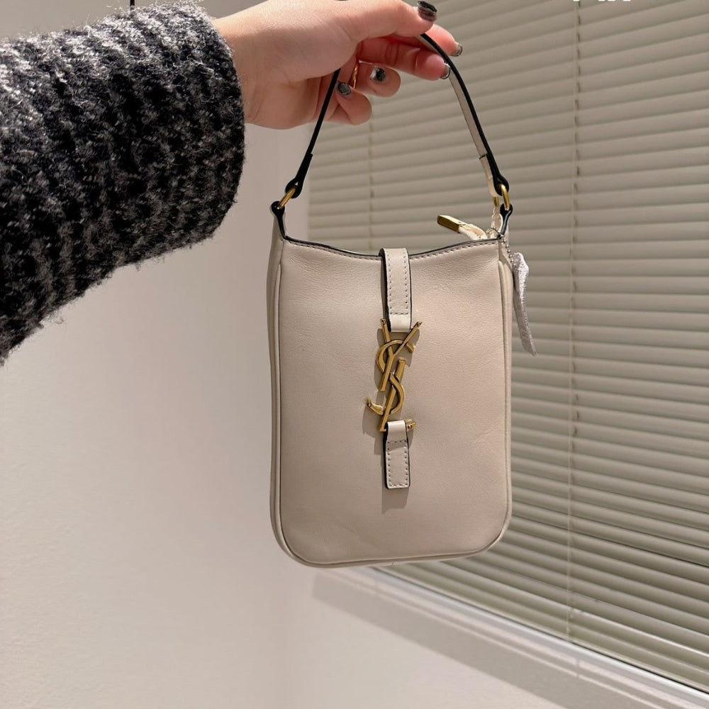 Saint Laurent Le 5 A 7 Mini Vertical Bag Cream 18Cm