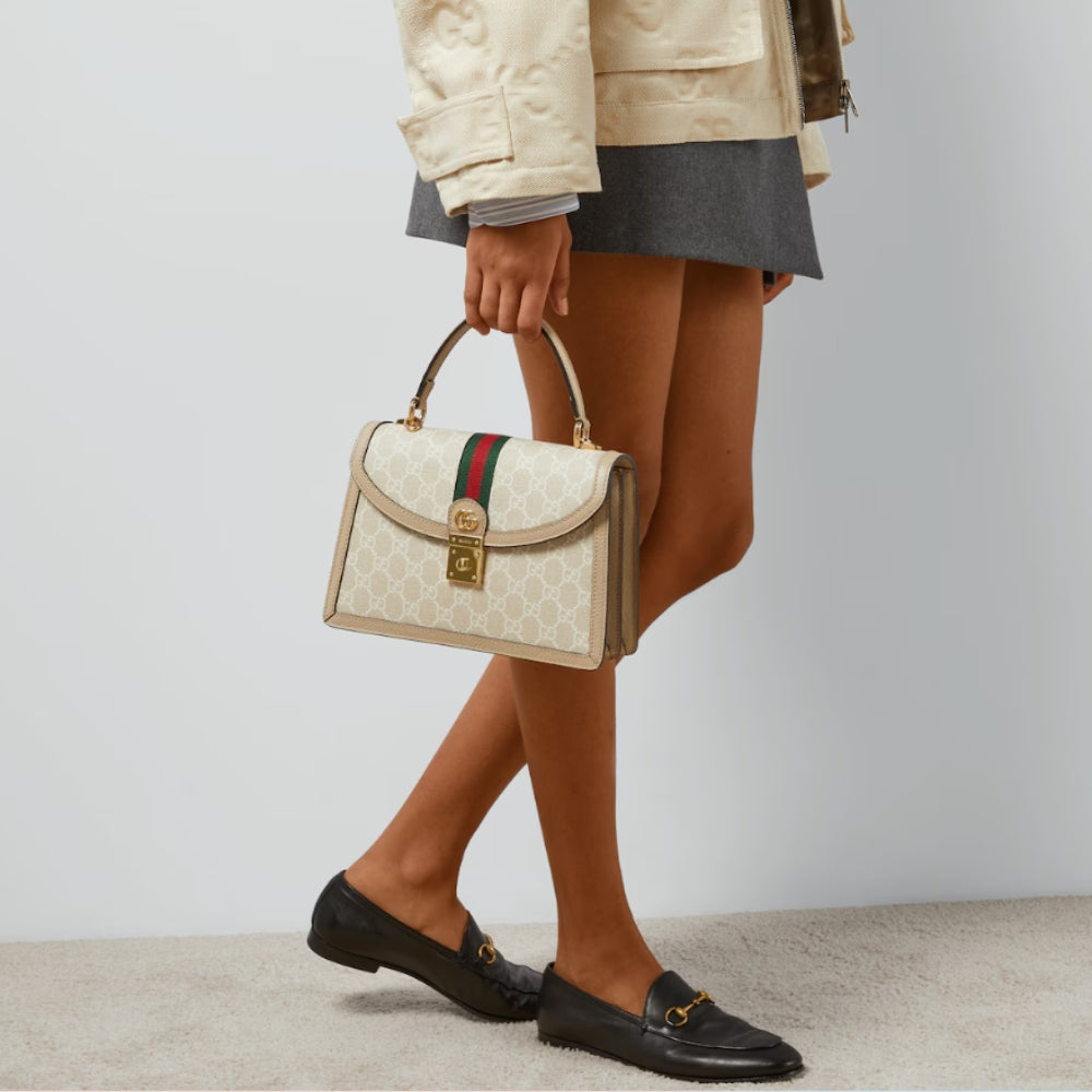Gucci Ophidia Small Top Handle Bag Beige 25Cm