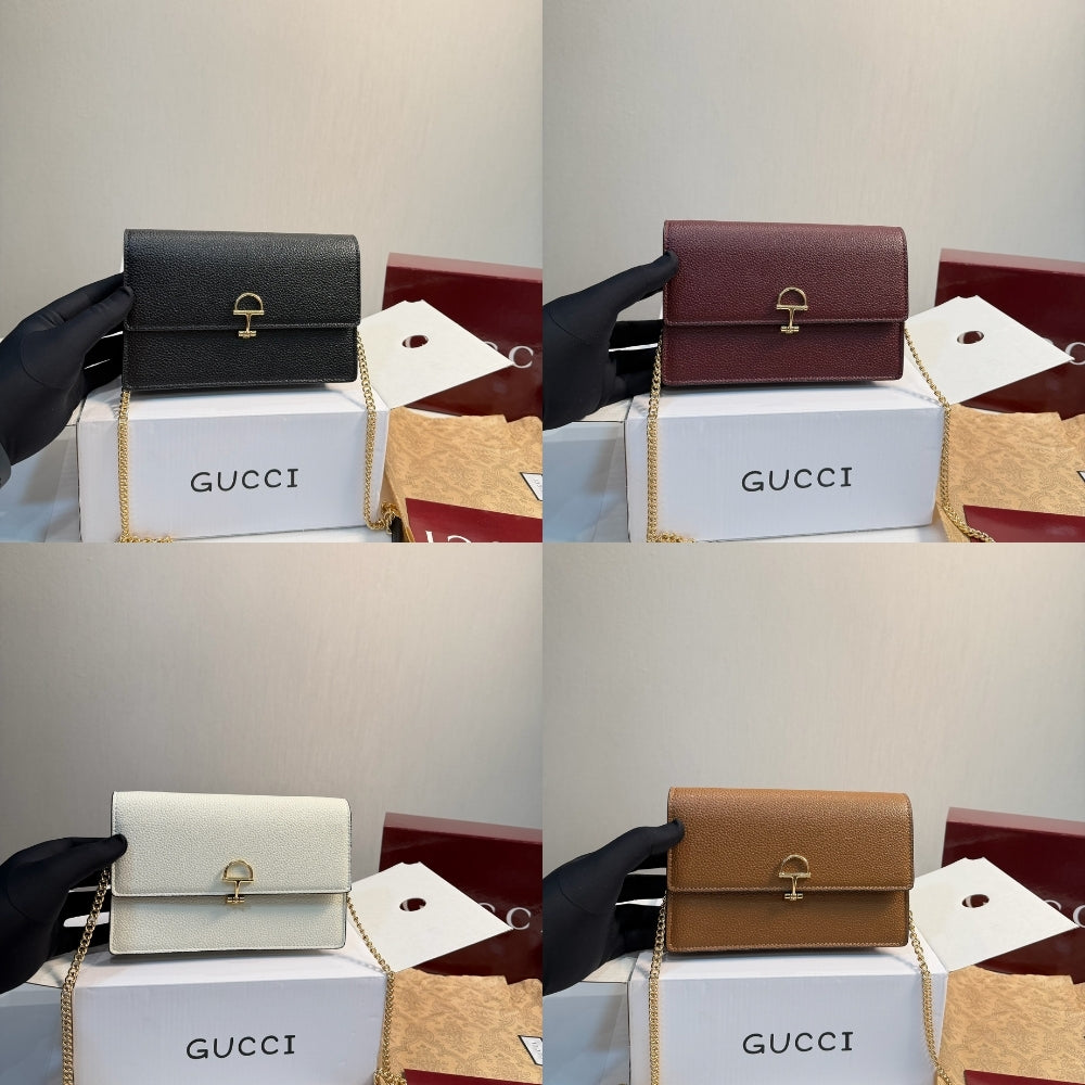 Gucci Half Horsebit Wallet On Chain Black 20Cm