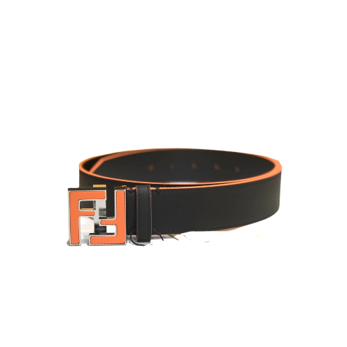 FENDI’S BLACK LEATHER BETL NEON ORANGE 40MM
