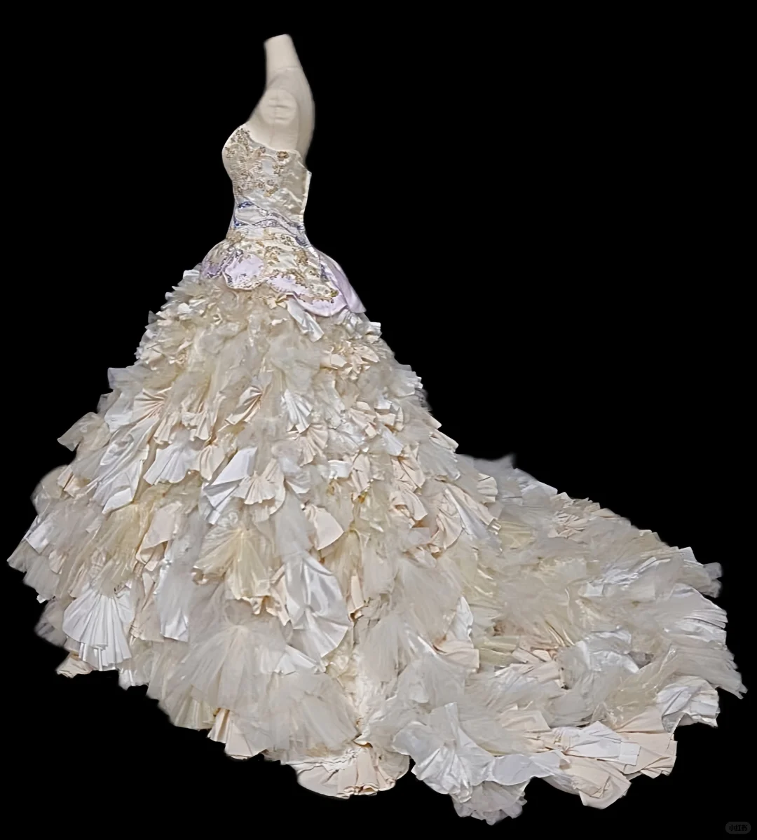 Glamorous Champagne Strapless Ruffled Beaded Floral Sweet 15 Quinceanera Ball Gown TP5493