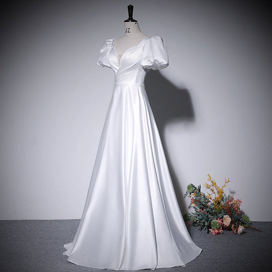 A line white evening dress new prom dress party gowns fg216