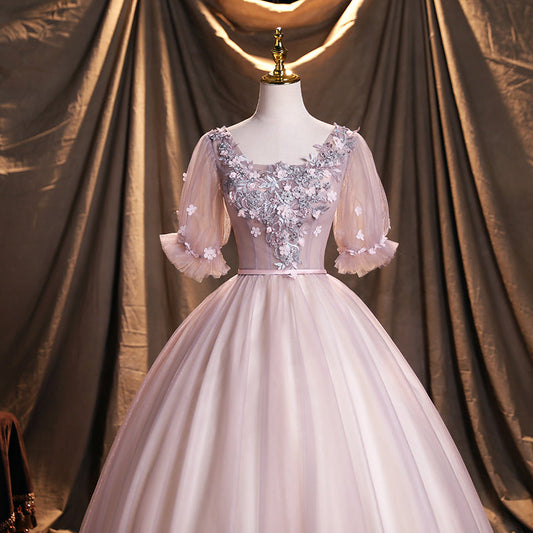 Cute tulle lace long ball gown dress formal dress 8914