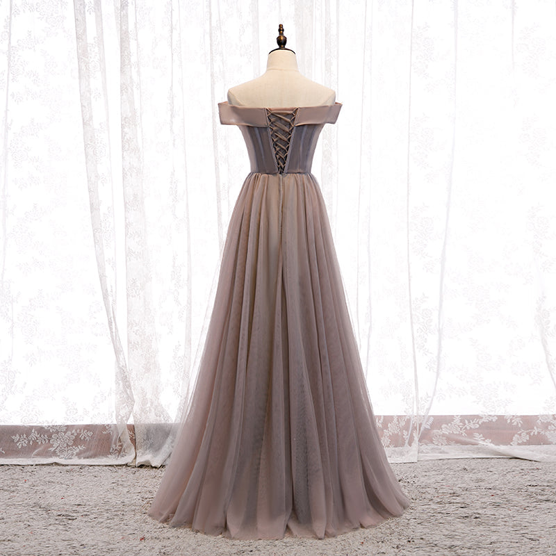 Elegant tulle lace long prom dress 8320
